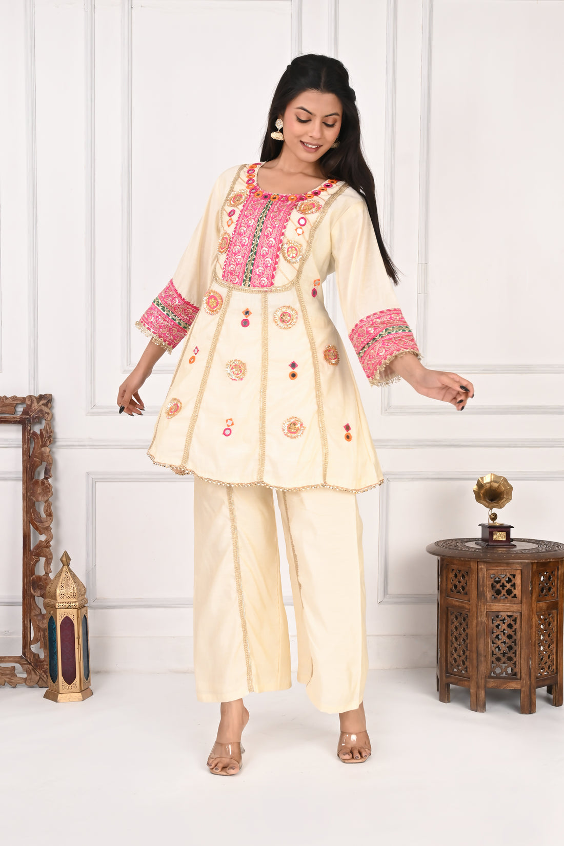 NR-138 Ivory Embroidered Co-Ord Set