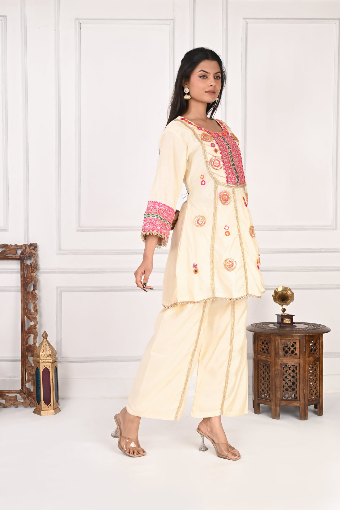 NR-138 Ivory Embroidered Co-Ord Set