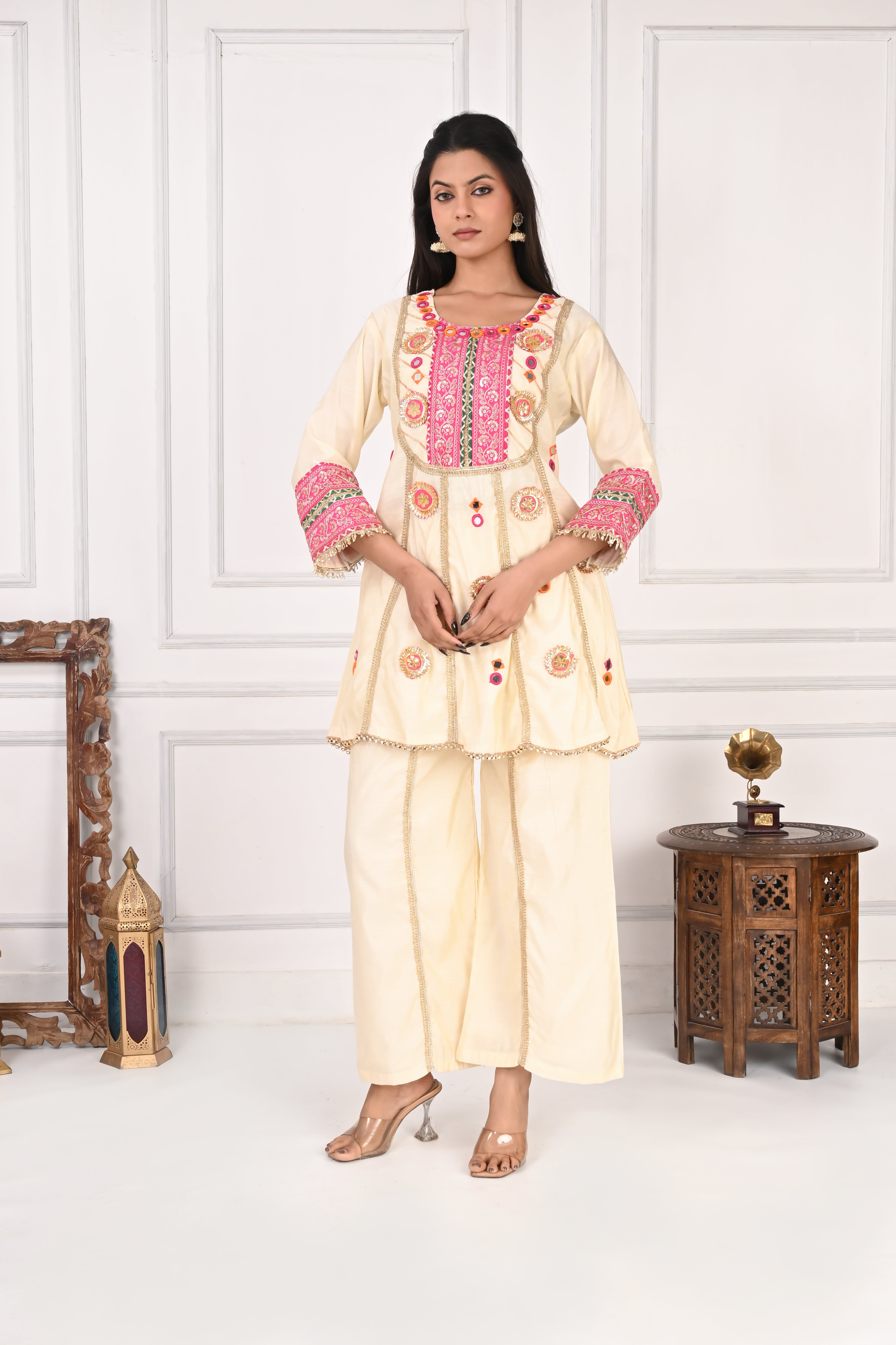 NR-138 Ivory Embroidered Co-Ord Set