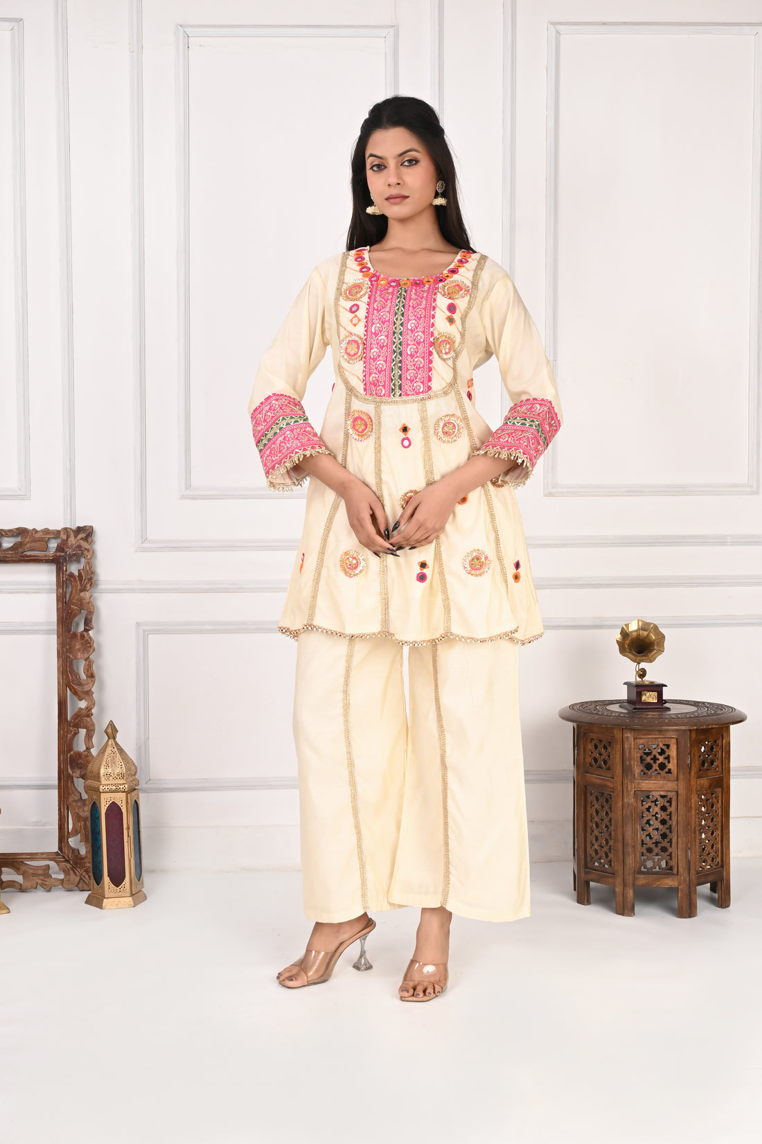 NR-138 Ivory Embroidered Co-Ord Set