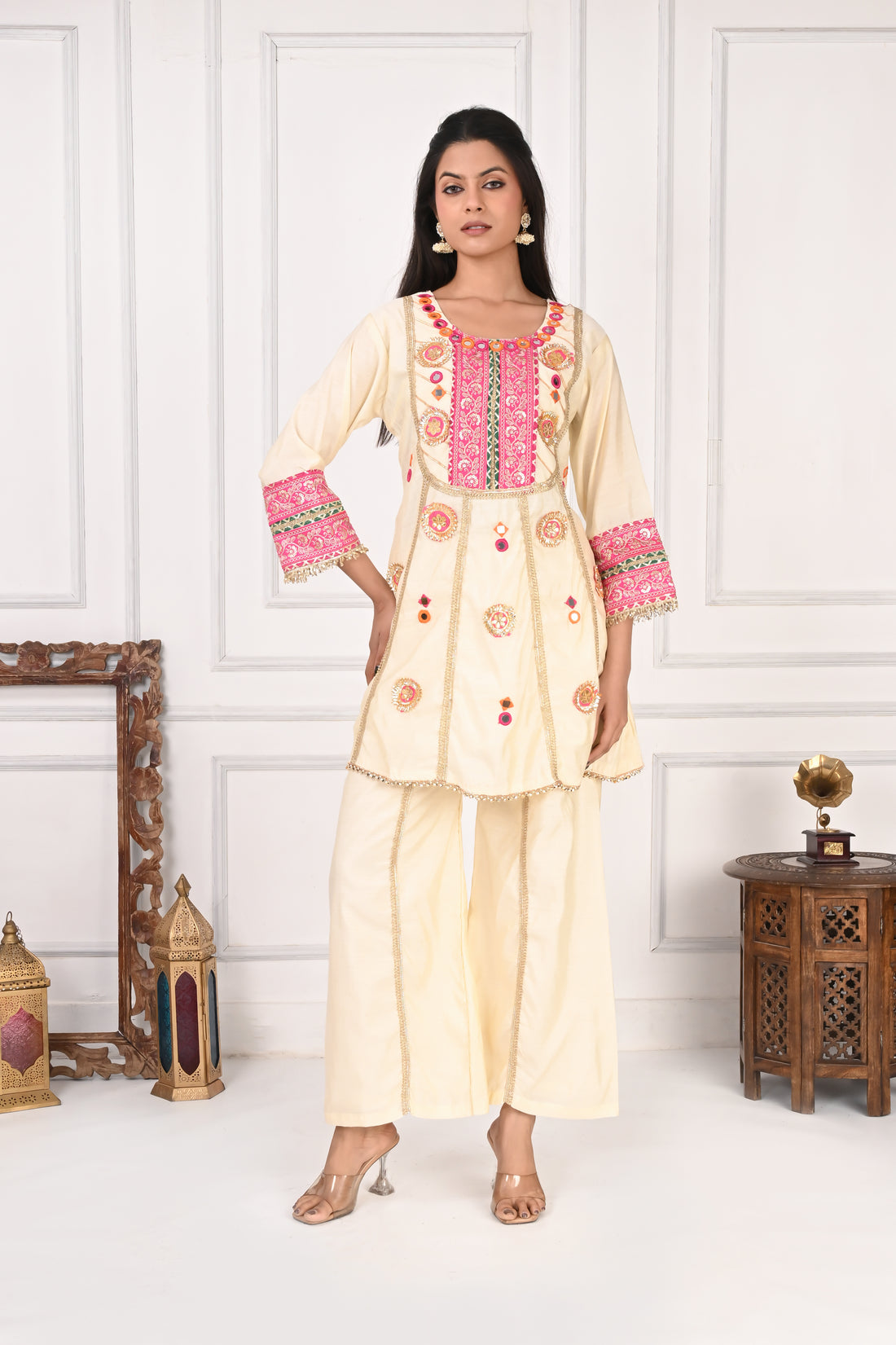 NR-138 Ivory Embroidered Co-Ord Set