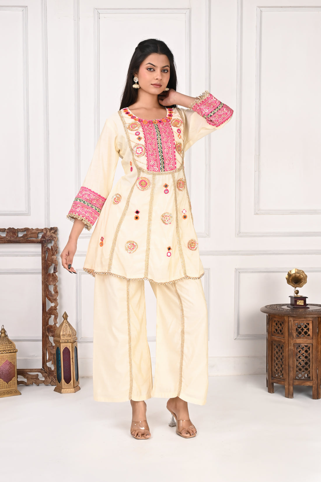 NR-138 Ivory Embroidered Co-Ord Set