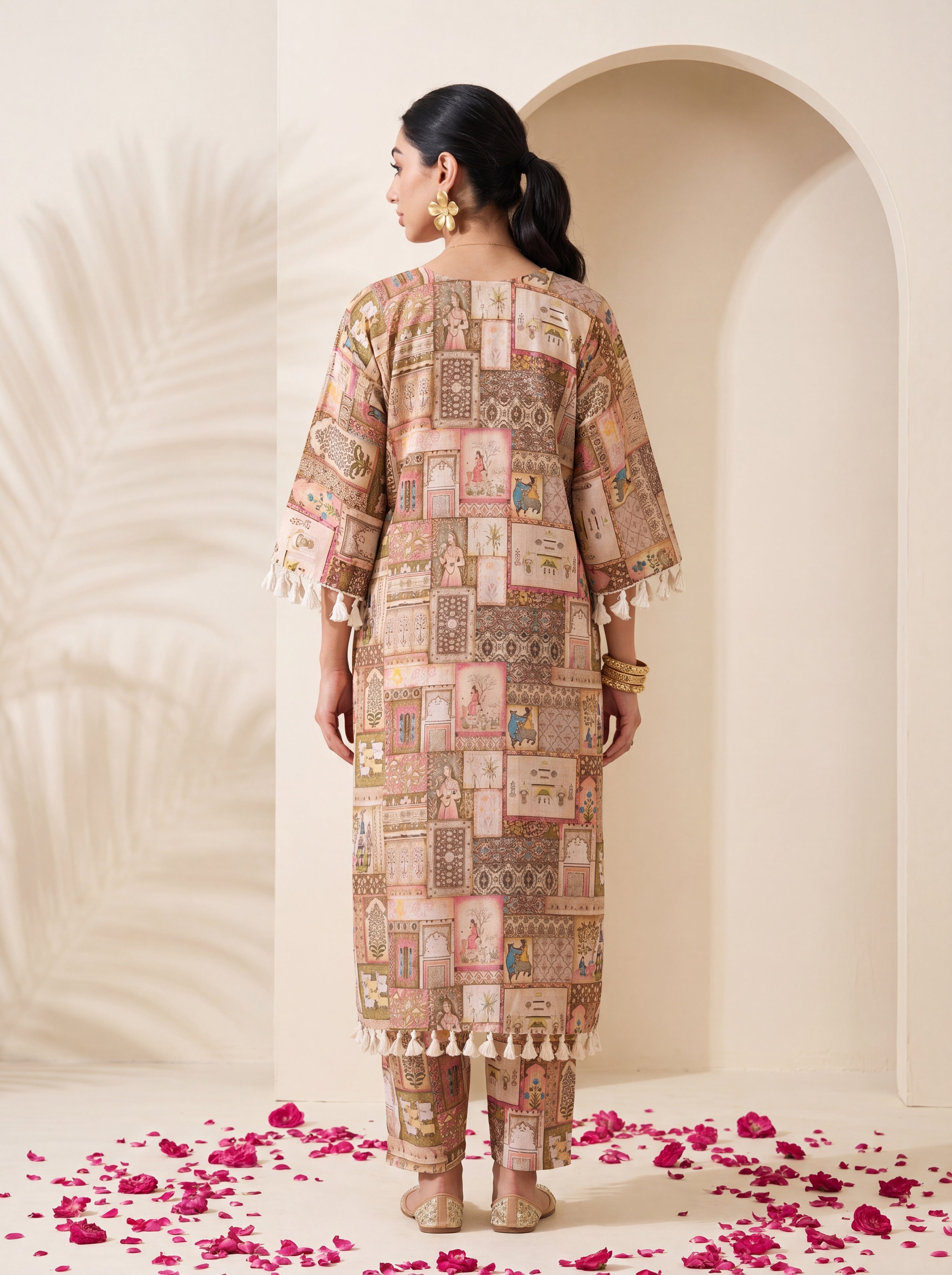 NR- 147 Heritage Mosaic Mirror Work Kurta Set