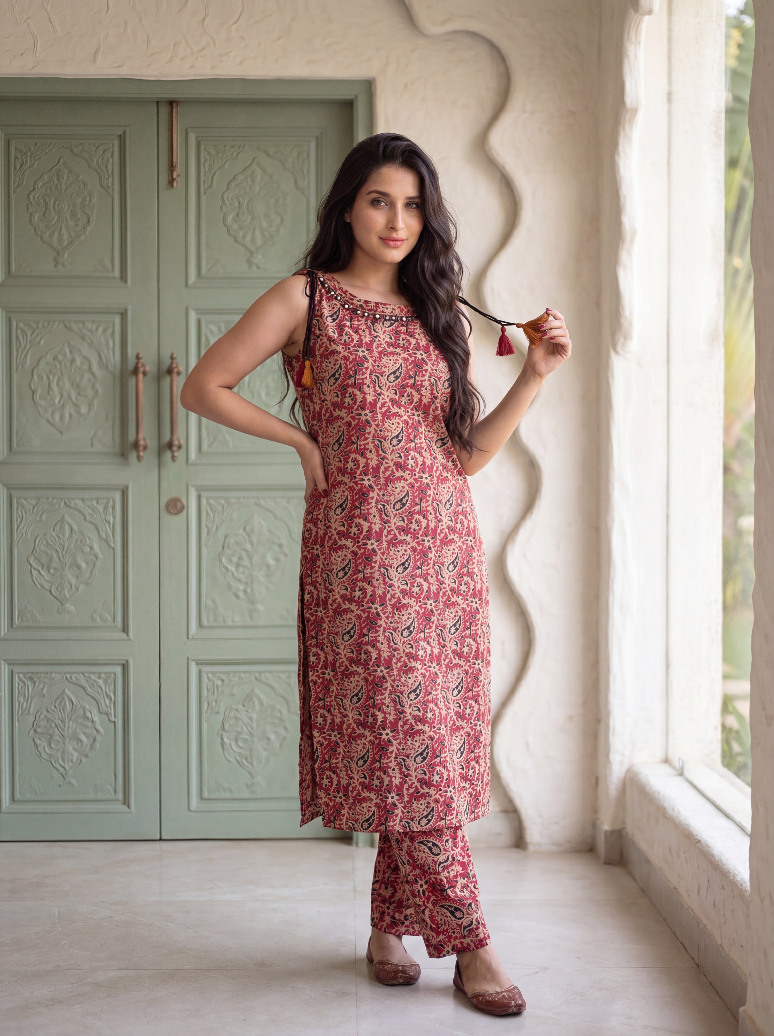 NR-149 Heritage Ajrakh Print Cotton Kurta Set