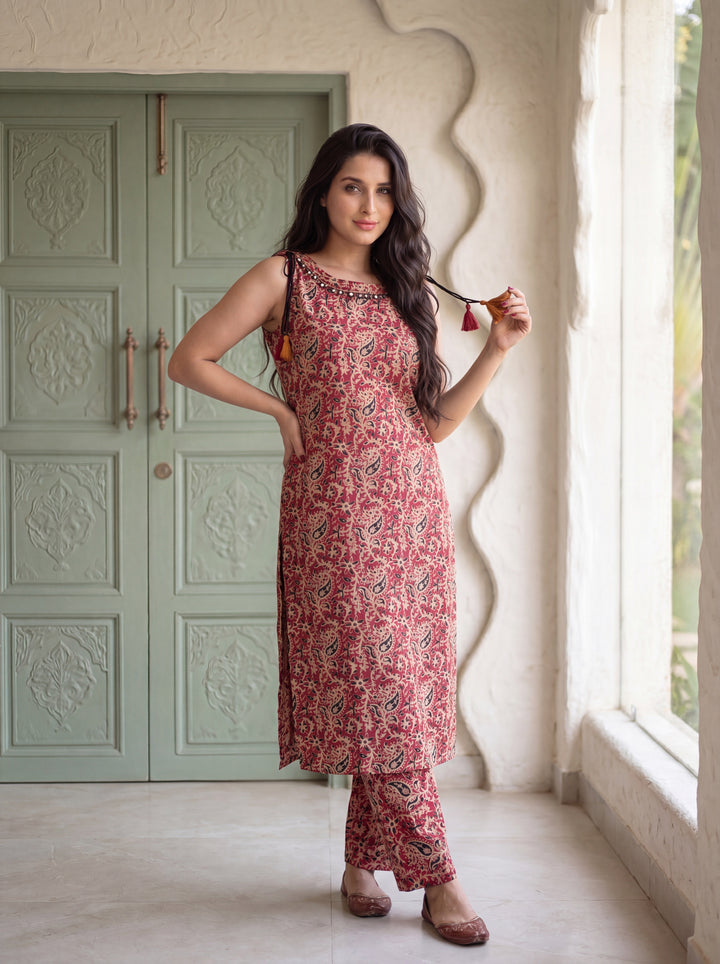 NR-149 Heritage Ajrakh Print Cotton Kurta Set