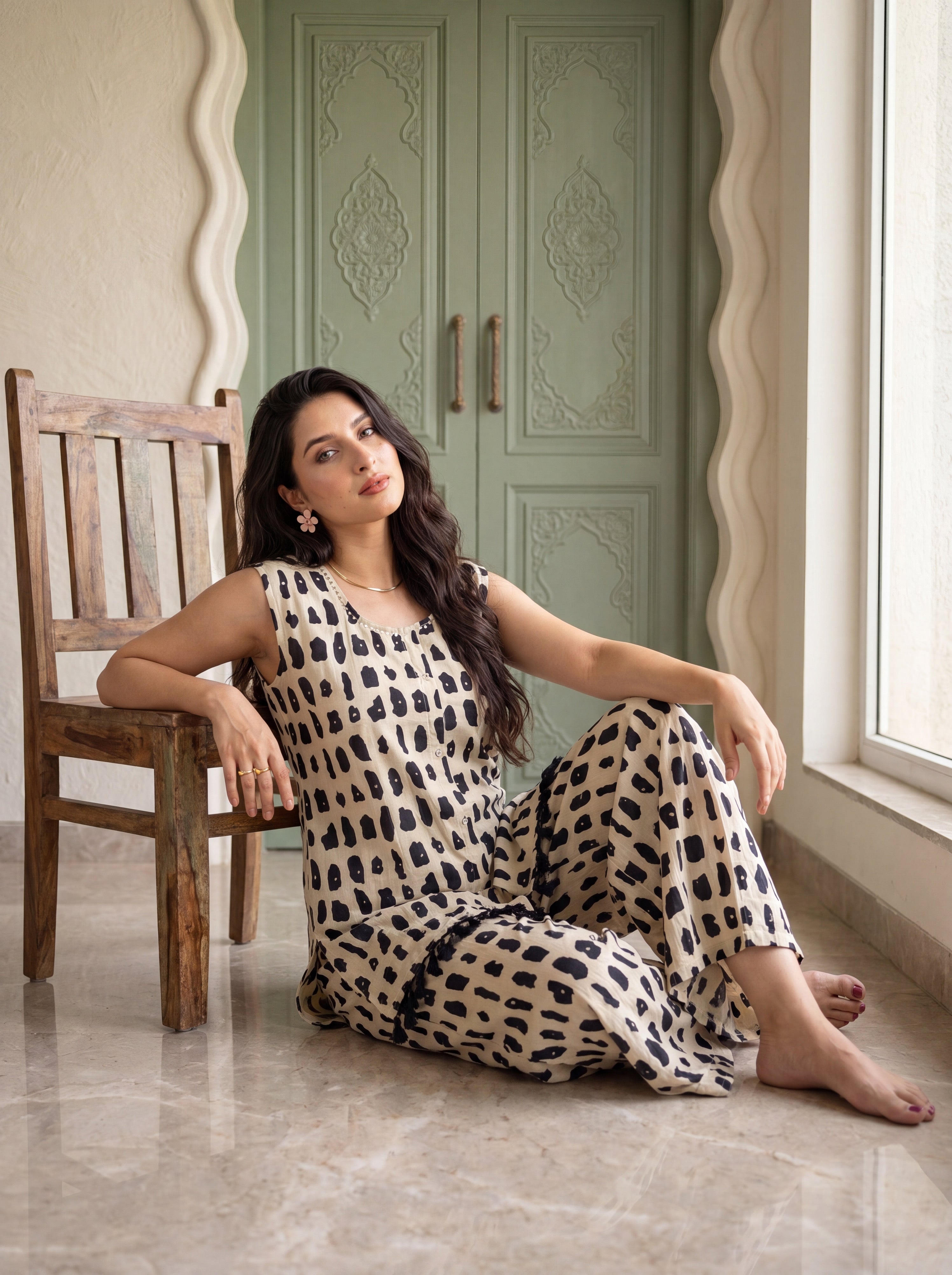 NR-150 Midnight Mosaic Cotton Co-ord Set