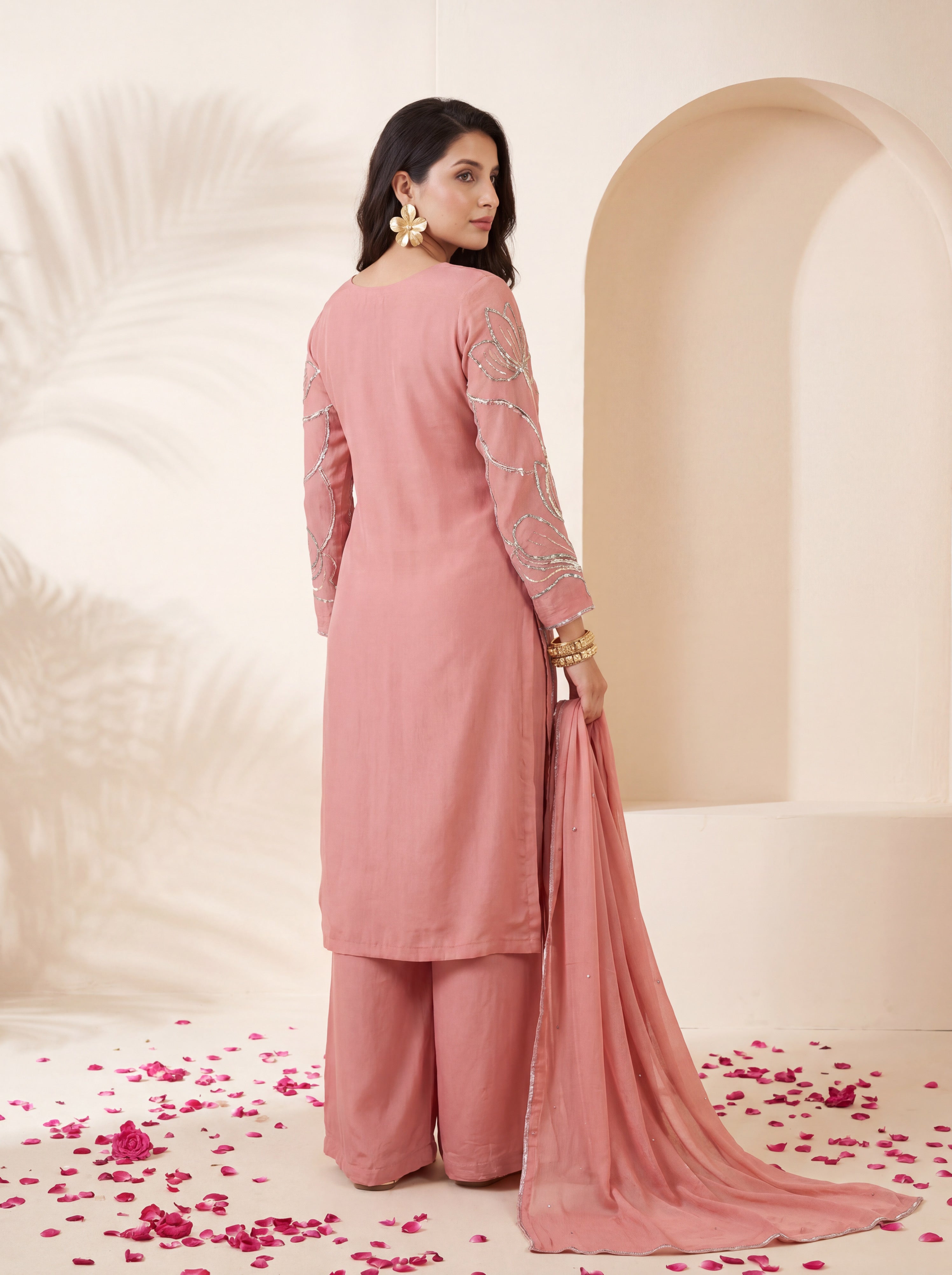 NR-151 Blush Bloom Handwork Kurta Set