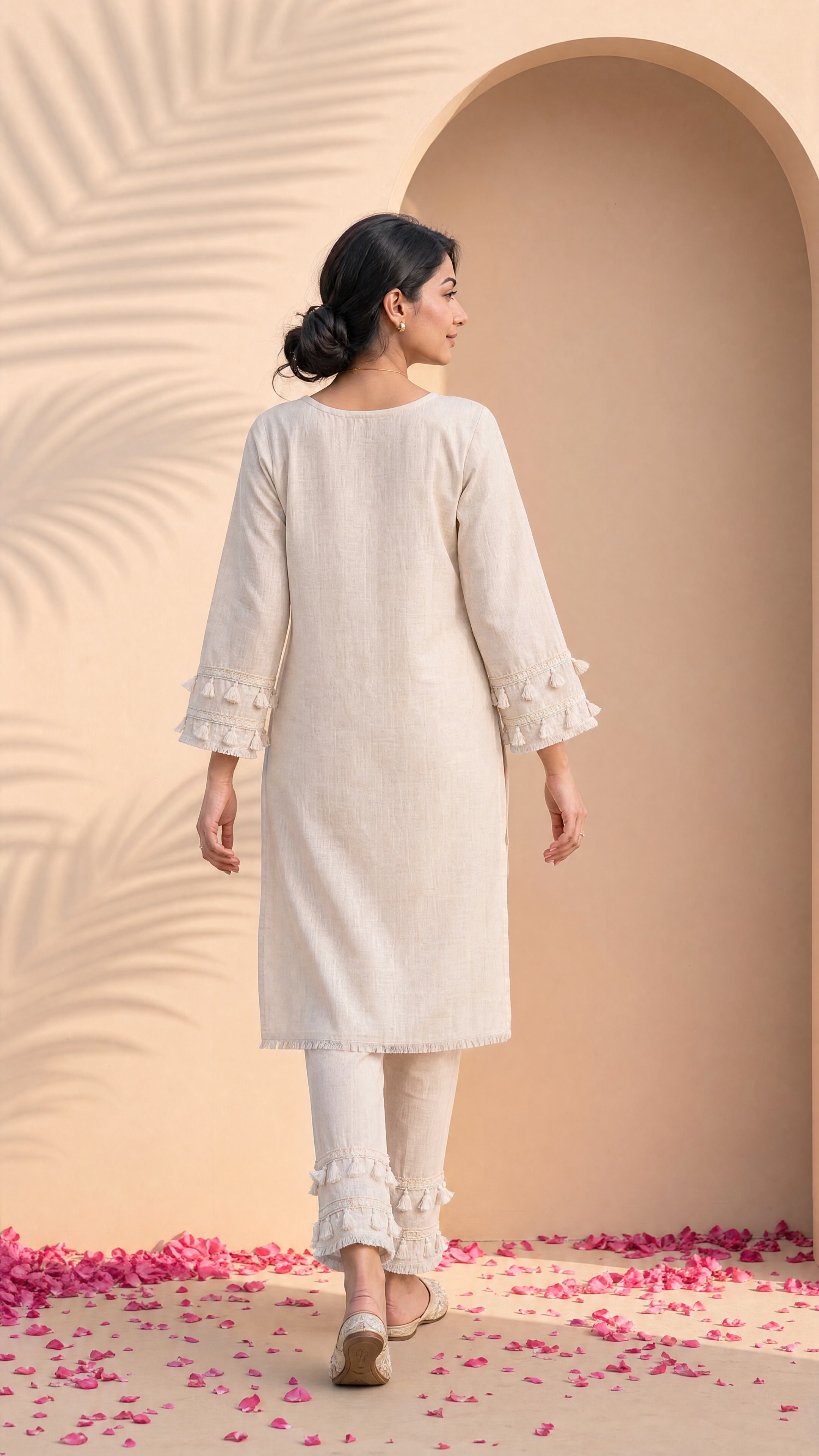 NR-140 Ivory Mirror Work Co-Ord Set