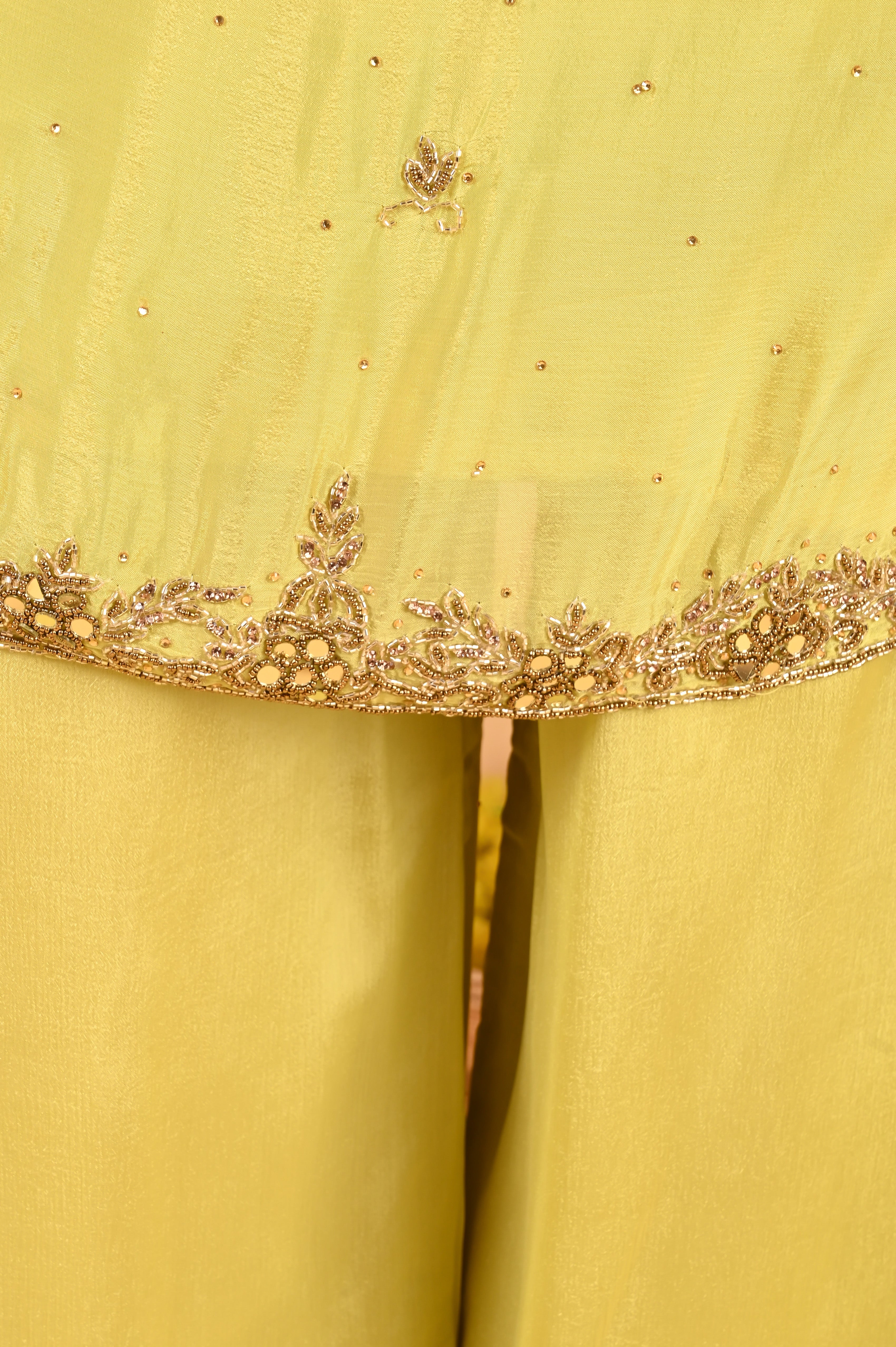 NR-120/ Lime Green Hand-Embellished Kurta Set